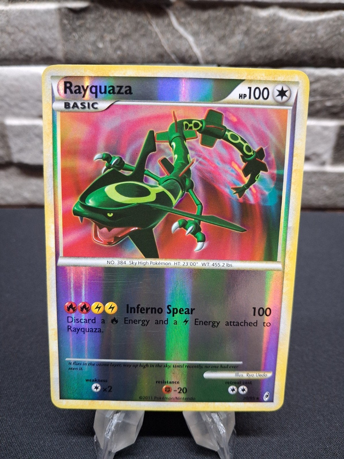Rayquaza Pokemon Kaart - Holo - 2011, Ophalen of Verzenden, Zo goed als nieuw, Losse kaart, Foil