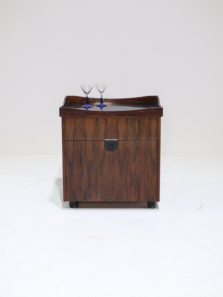 Barcart trolley met dienblad palissander Deens 1960s, Ophalen, -, -, Zo goed als nieuw