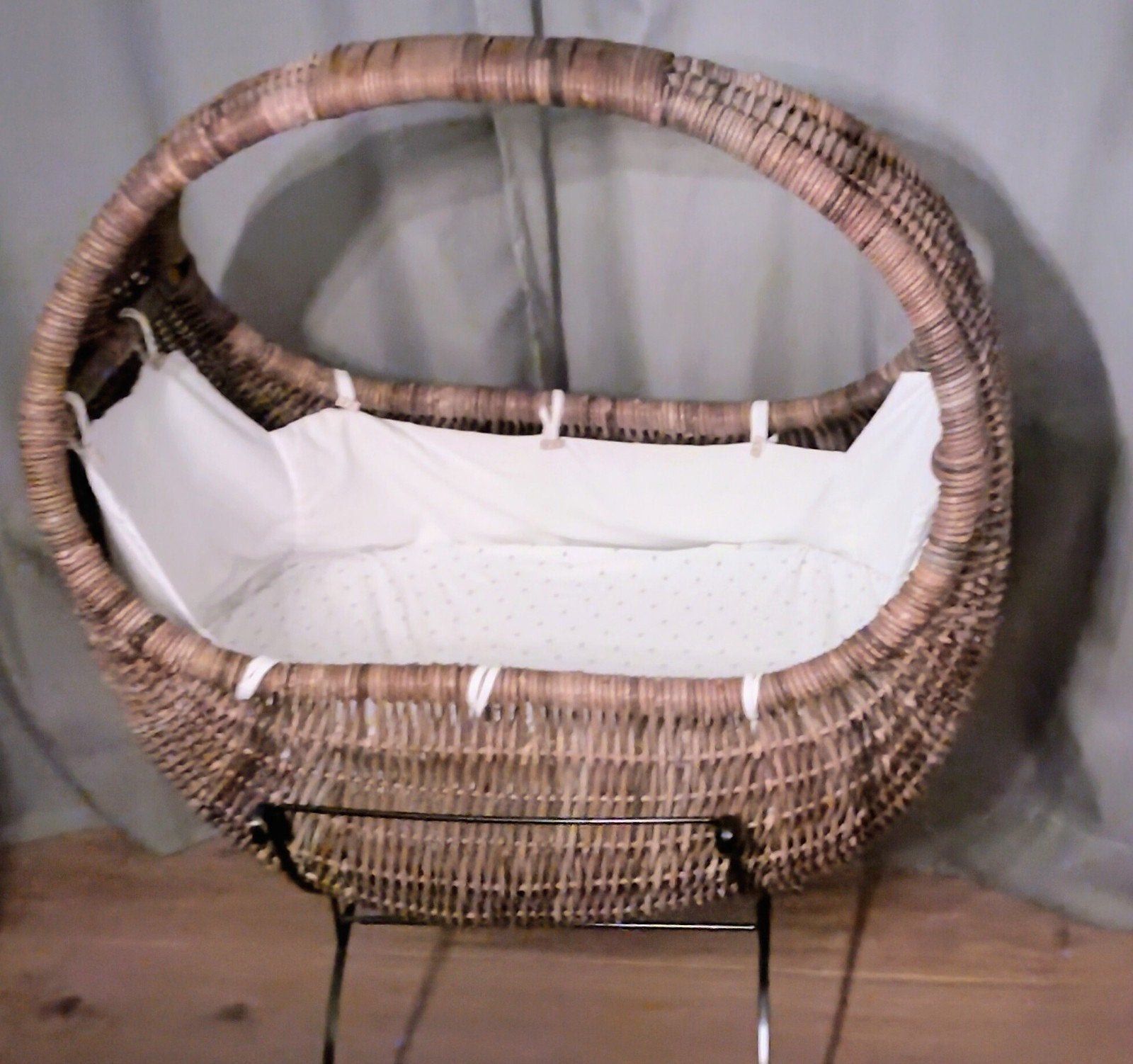 Rieten Wieg op Pootjes - Ideaal als Co-sleeper, Ophalen, Gebruikt, Minder dan 140 cm, Matras