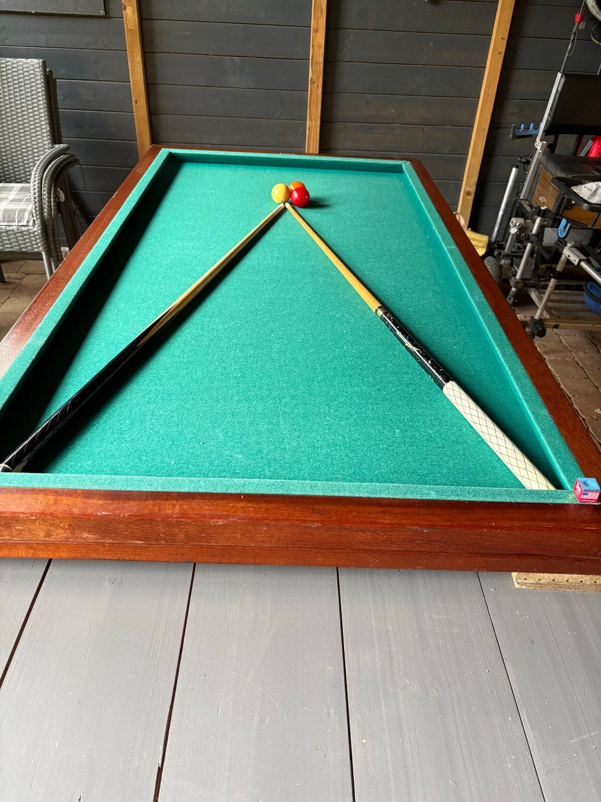 Mooie Biljarttafel met Keuen en Ballen merk Homas, Ophalen of Verzenden, Gebruikt, Biljarttafel