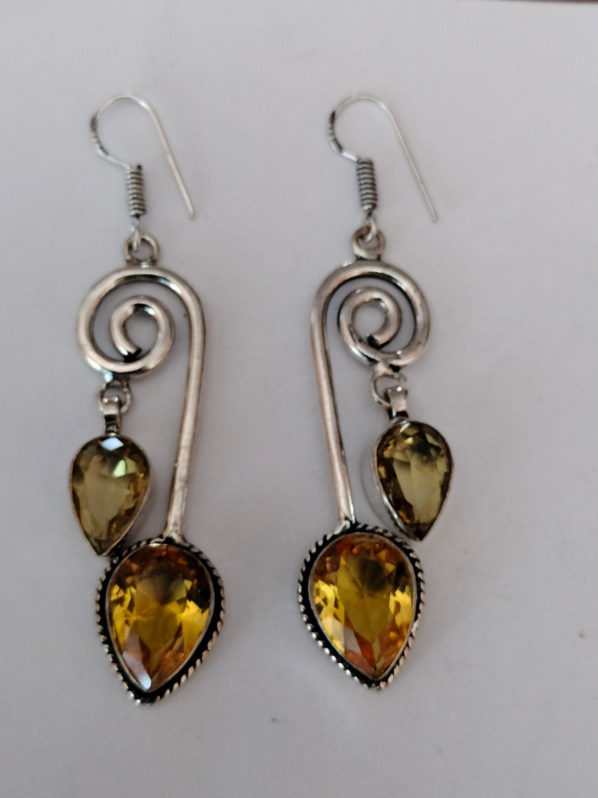 Zilveren oorbellen met citrine, Sieraden, Tassen en Uiterlijk, Oorbellen, Hangers, Verzenden, Geel, Nieuw