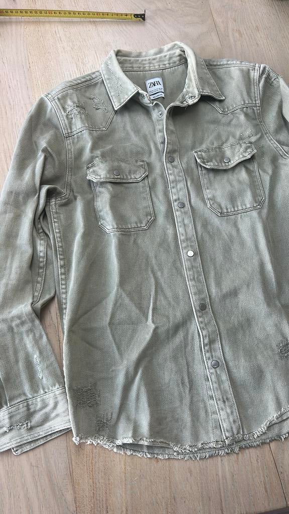 Zara M spijkerblouse jack groen blouse zgan, Ophalen of Verzenden, Zo goed als nieuw