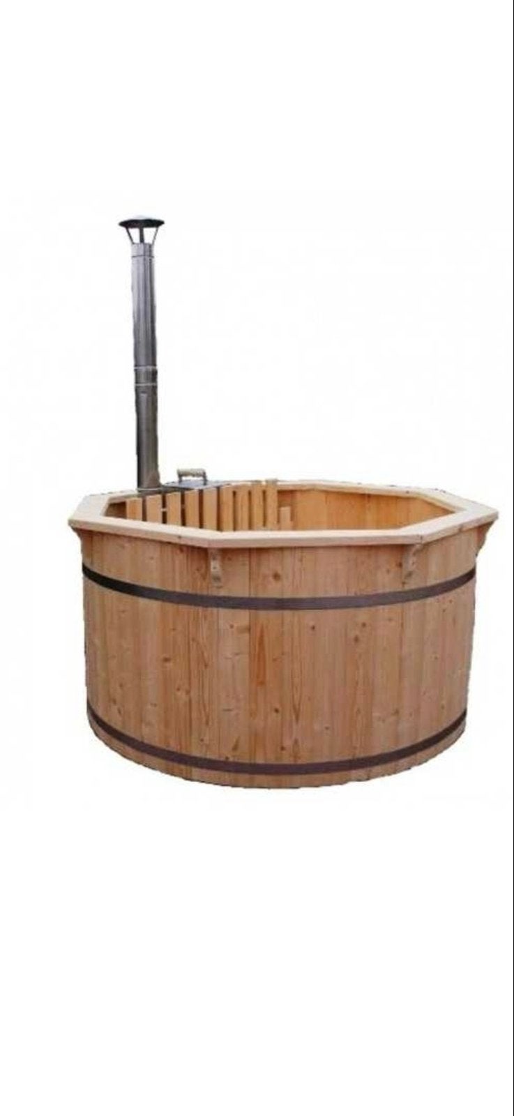 hottub 6-persoons | Incl. RVS houtkachel, cover & accessoire, Tuin en Terras, Ophalen of Verzenden, Nieuw, Afdekzeil, Vast