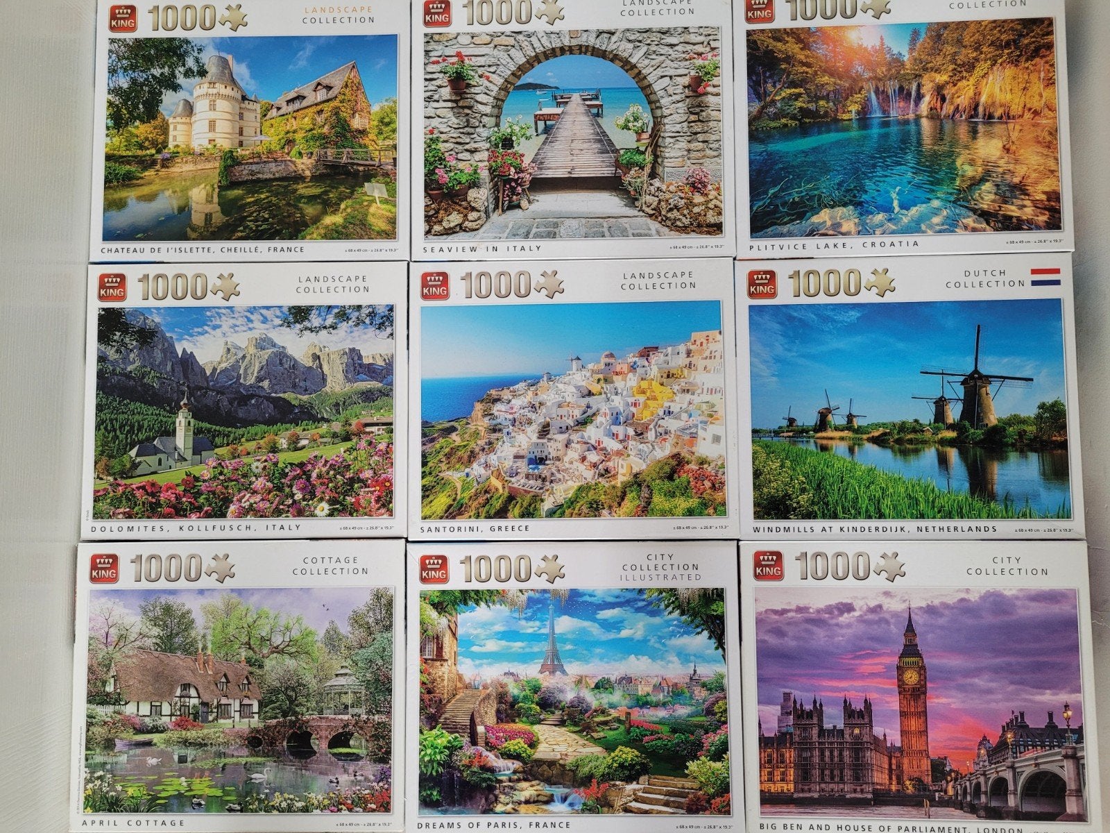 King puzzels 1000 stukjes, Ophalen, 500 t/m 1500 stukjes, Zo goed als nieuw