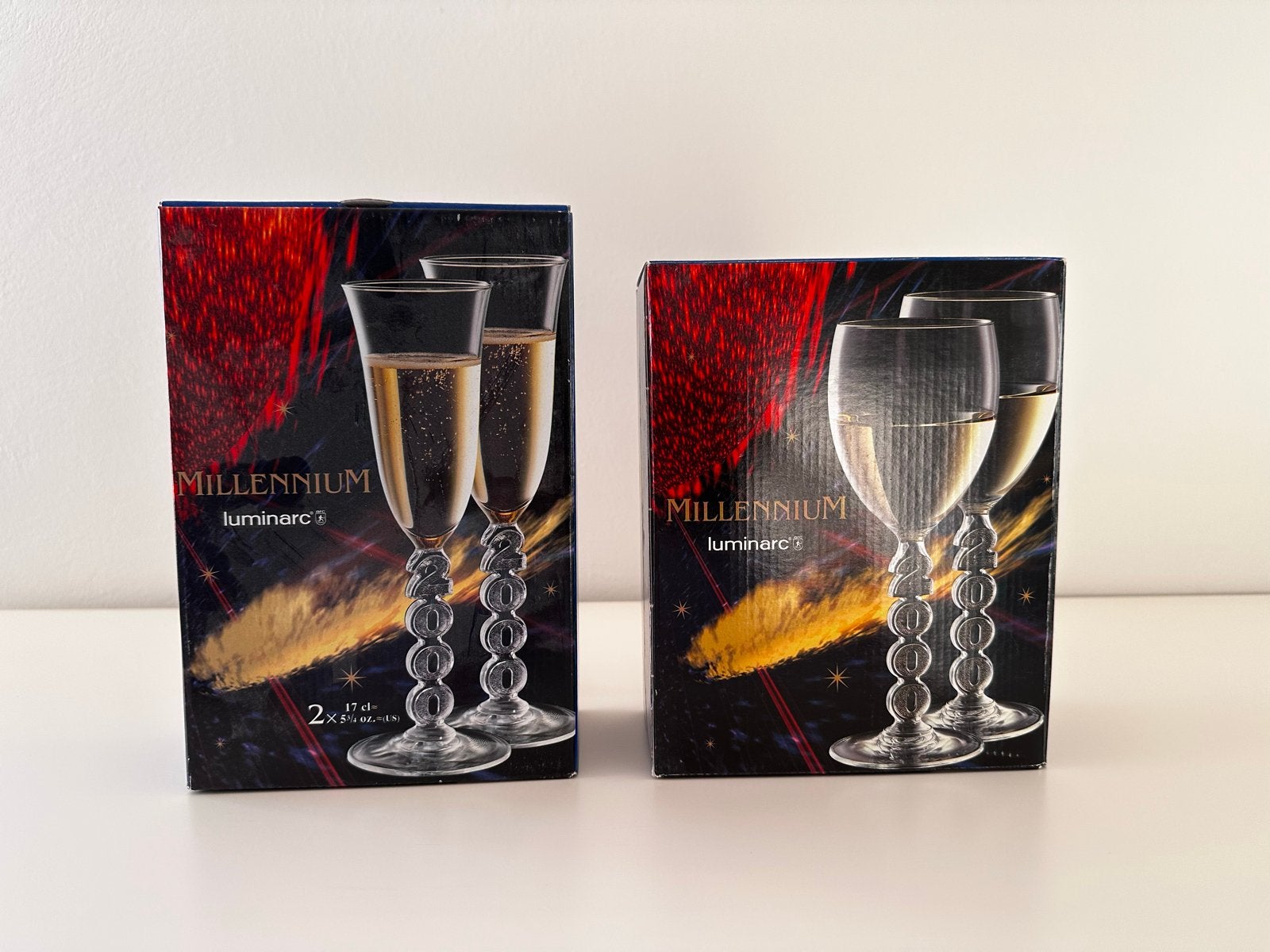 Millennium Luminarc Champagneglazen - en wijnglazenSet van 2, Nieuw, Ophalen of Verzenden, Overige merken, Glas