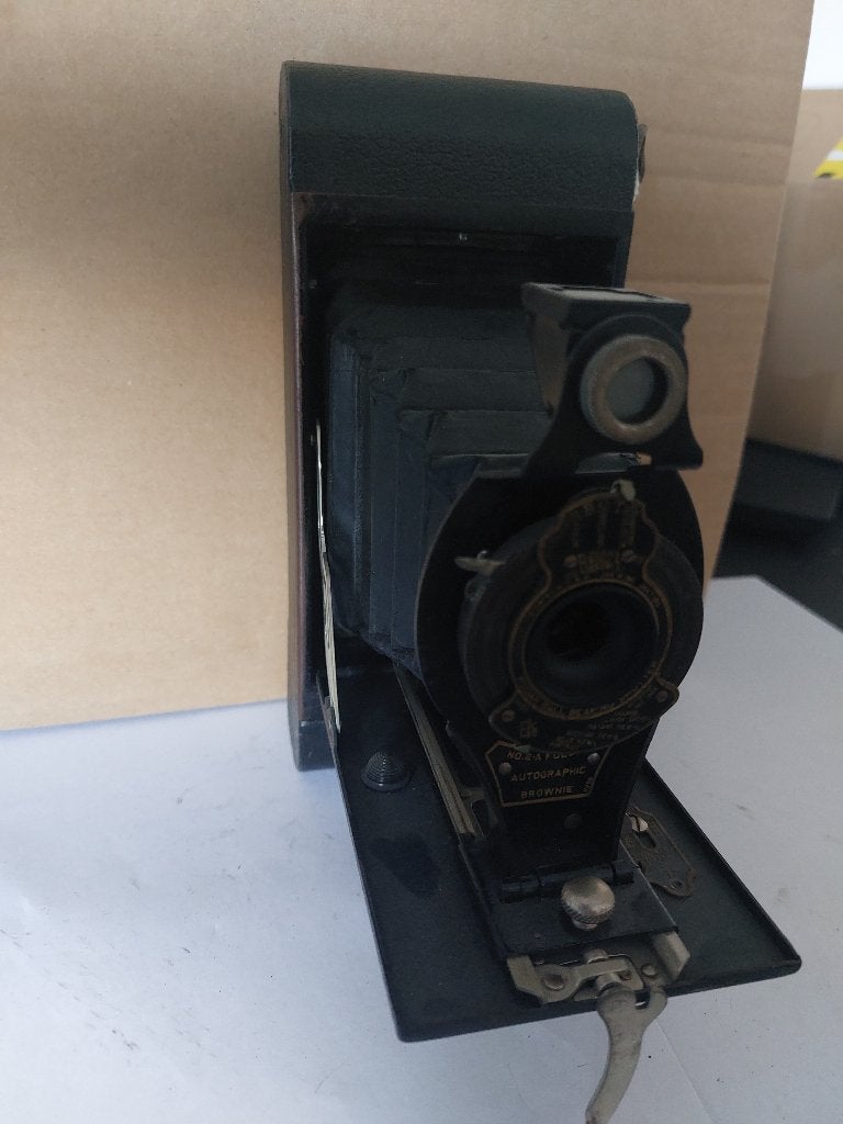 Antieke Kodak No. 2A Folding Autographic Brownie camera (14), Ophalen of Verzenden, Voor 1940, Fototoestel