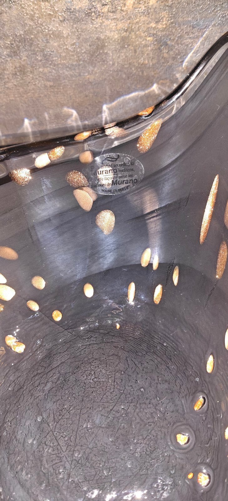 Murano glazen schaal met goudfolie, handgemaakt, Ophalen of Verzenden