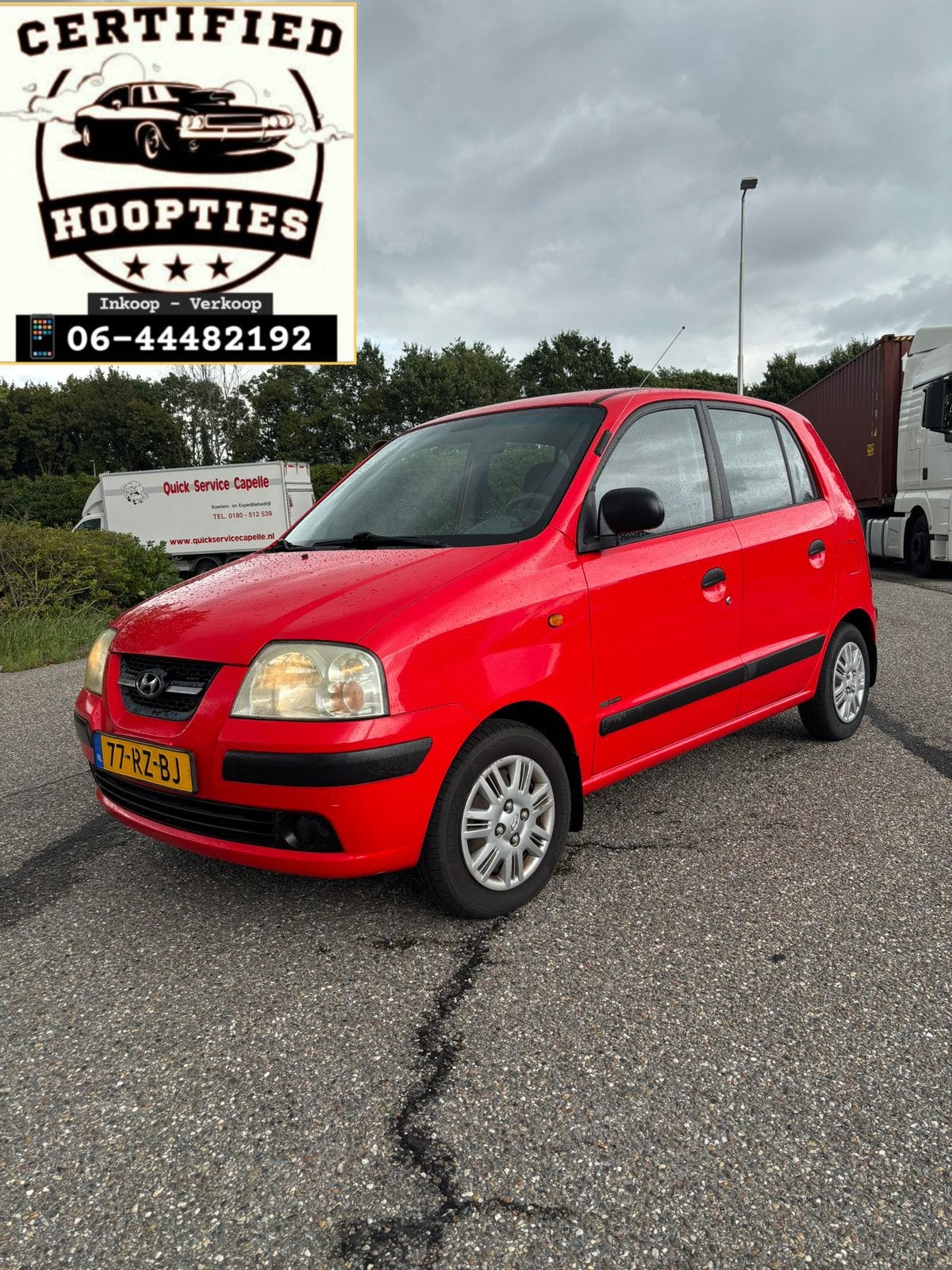 Hyundai Atos 1.1 2005 Rood AIRCO APK 11/6/2027 RIJ KLAAR !!, Auto's, Voorwielaandrijving, 31 €/maand, 4 cilinders, Origineel Nederlands