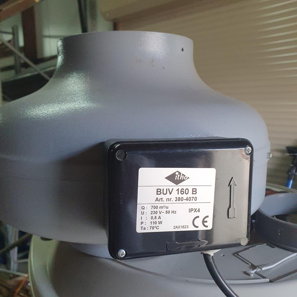 Itho daaldrop Buis ventilator 160mm, Ophalen of Verzenden, Nieuw, Ventilator