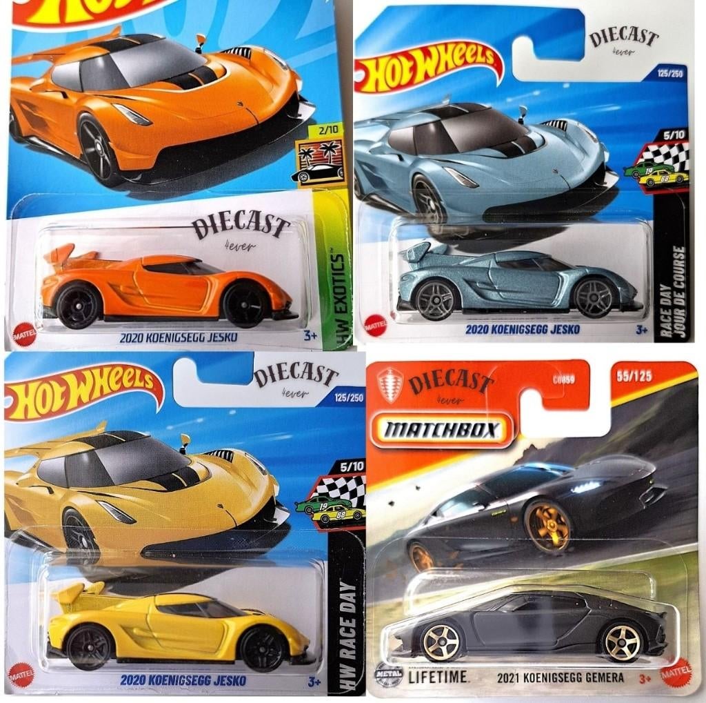 Hot Wheels en Matchbox "" Koenigsegg Special "" 4 stuks, Hobby en Vrije tijd, Modelauto's | Overige schalen, Ophalen, Nieuw, Auto
