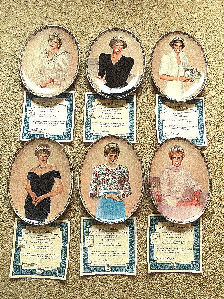6 Mooie Porseleinen borden "Princes Diana", Ophalen of Verzenden, Nieuw, Buitenland, Servies