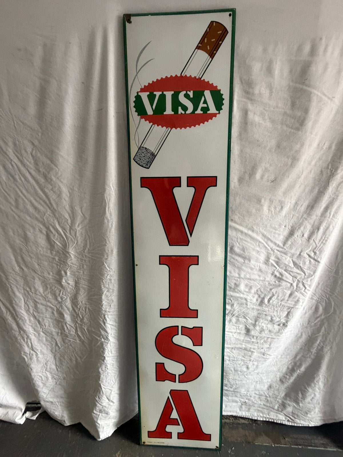 Emaille Visa Bord 187 cm, Ophalen, Gebruikt, Reclamebord