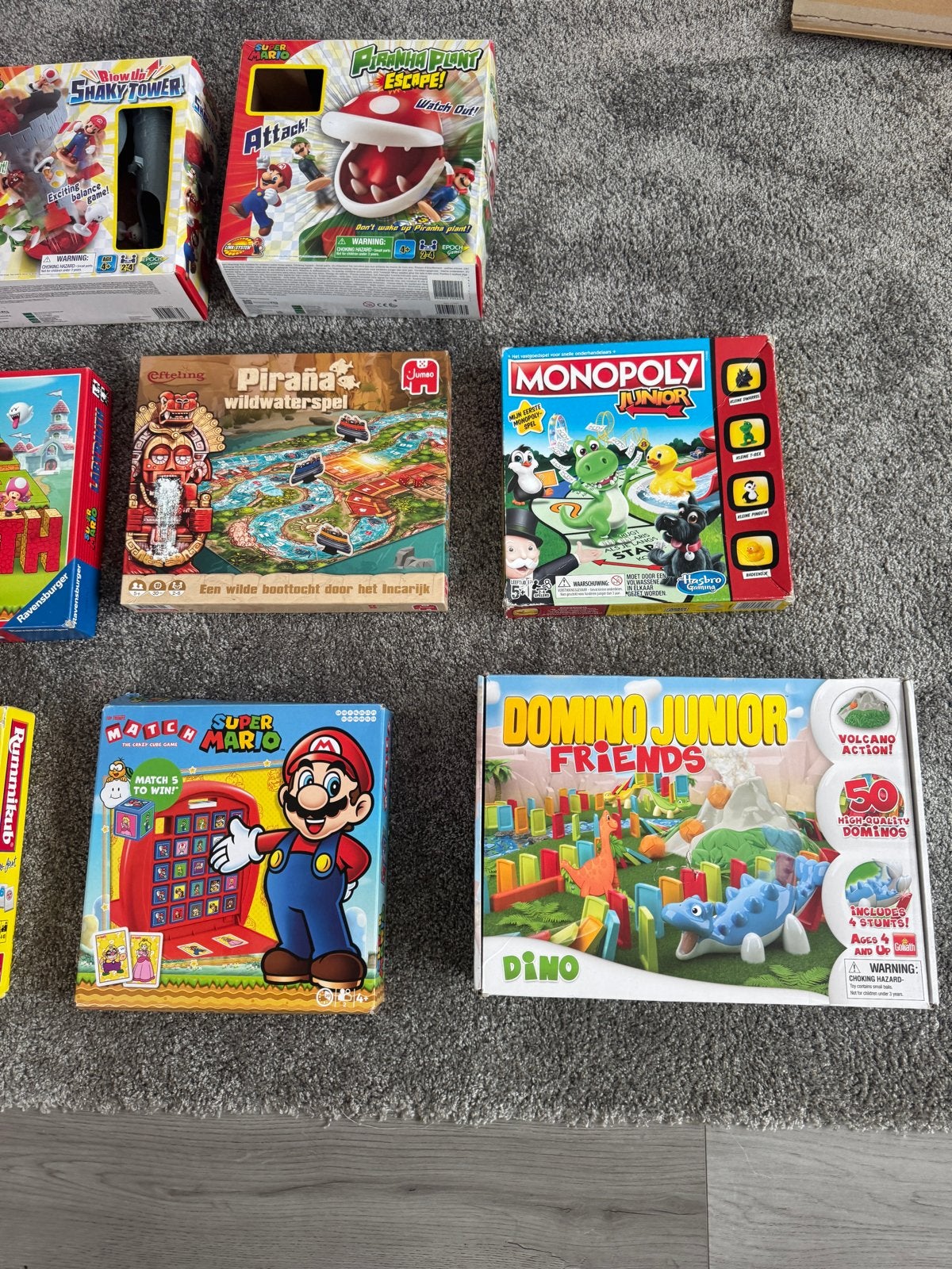 Diverse Kinderspellen: Monopoly, Rummikub, Super Mario & mee, Ophalen of Verzenden, Gebruikt