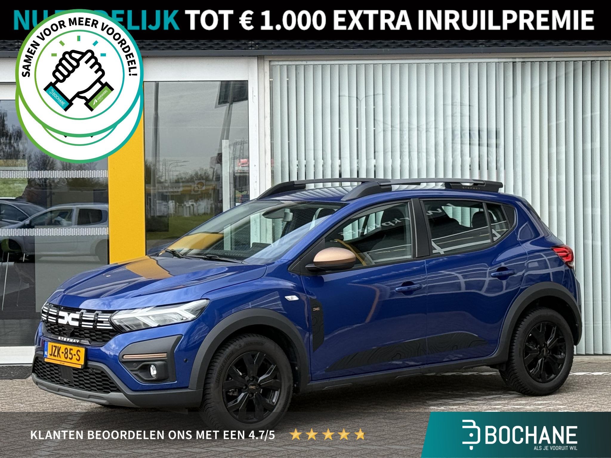 Dacia Sandero TCe 90 Stepway Extreme | Navigatie | Achteruit, Auto's, Stof, Euro 6, Blauw, 91 pk