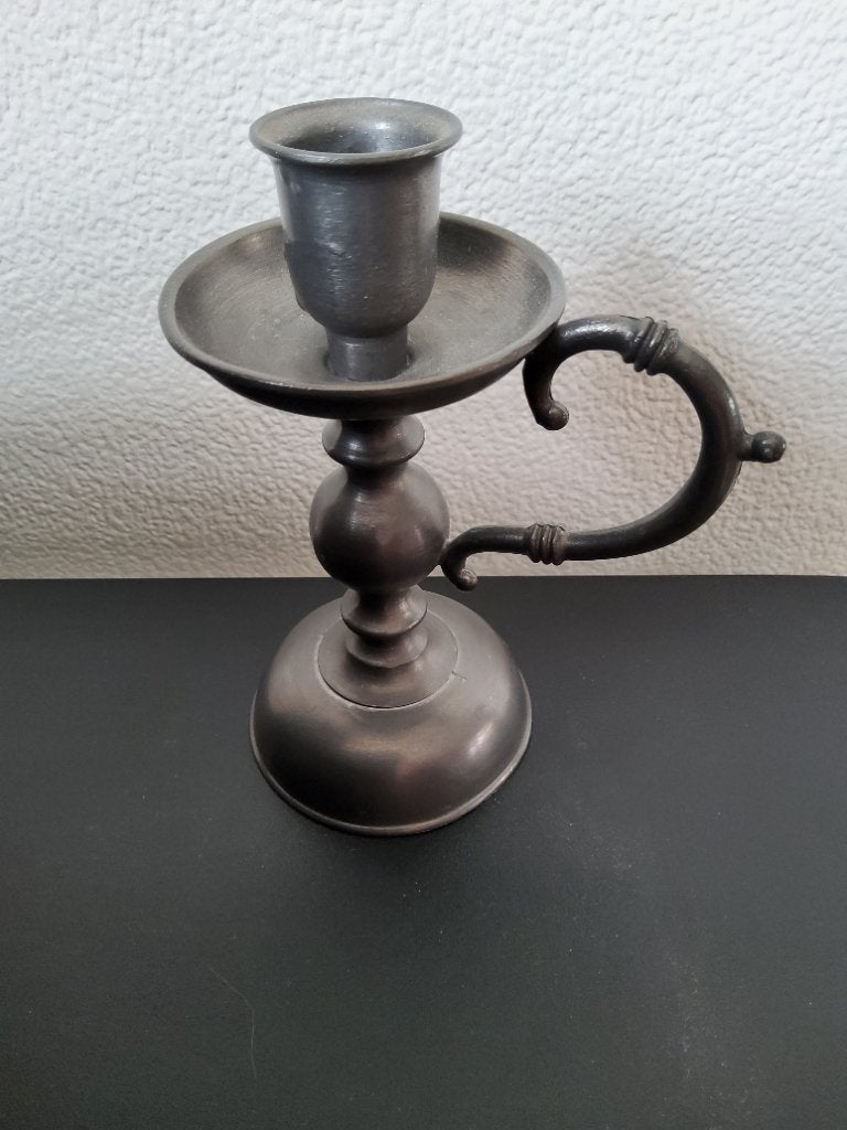 Te koop tinnen oorkandelaar, Antiek en Kunst, Ophalen of Verzenden, Overige materialen