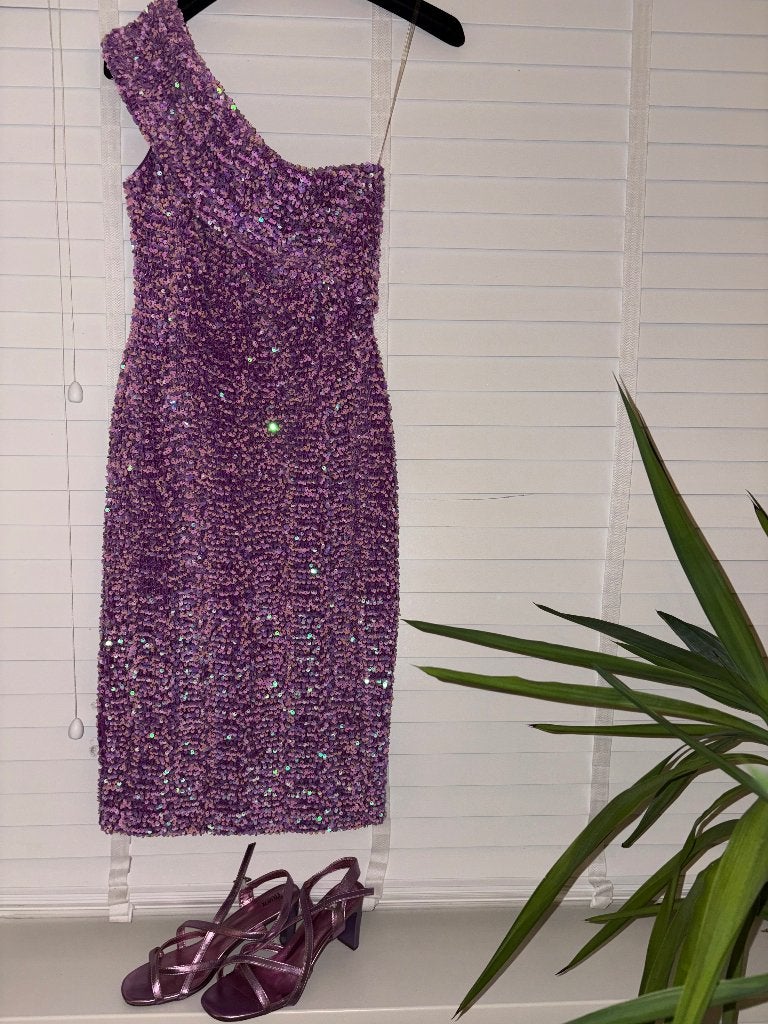 Glitter jurk, Kleding | Dames, Overige kleuren, Onder de knie, Ophalen, Maat 38/40 (M)