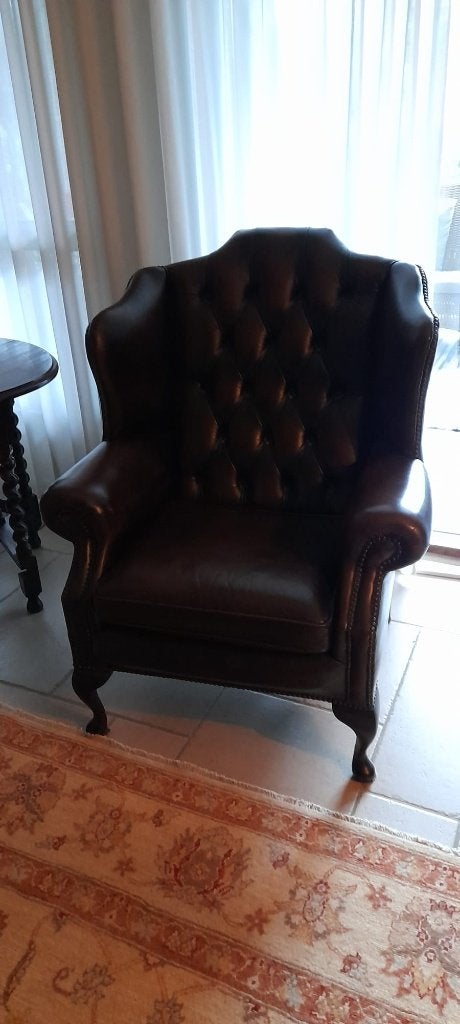 Chesterfield Highback chair, Huis en Inrichting, Ophalen, Chesterfield, Zo goed als nieuw, 75 tot 100 cm