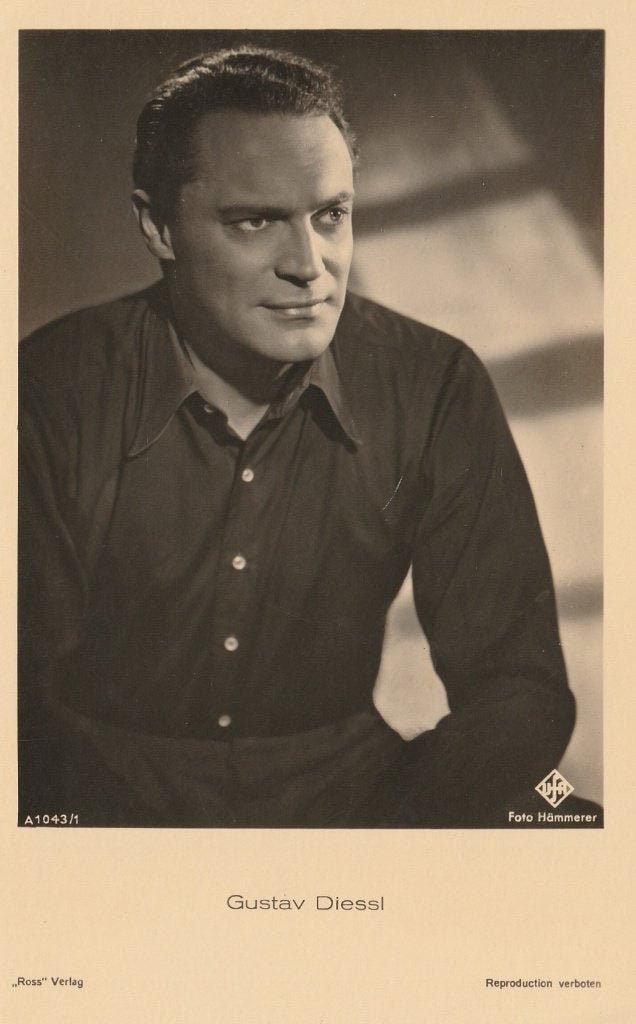 Oud Kaart Gustav Diessl, Verzenden, 1920 tot 1940, Ongelopen, Sterren en Beroemdheden