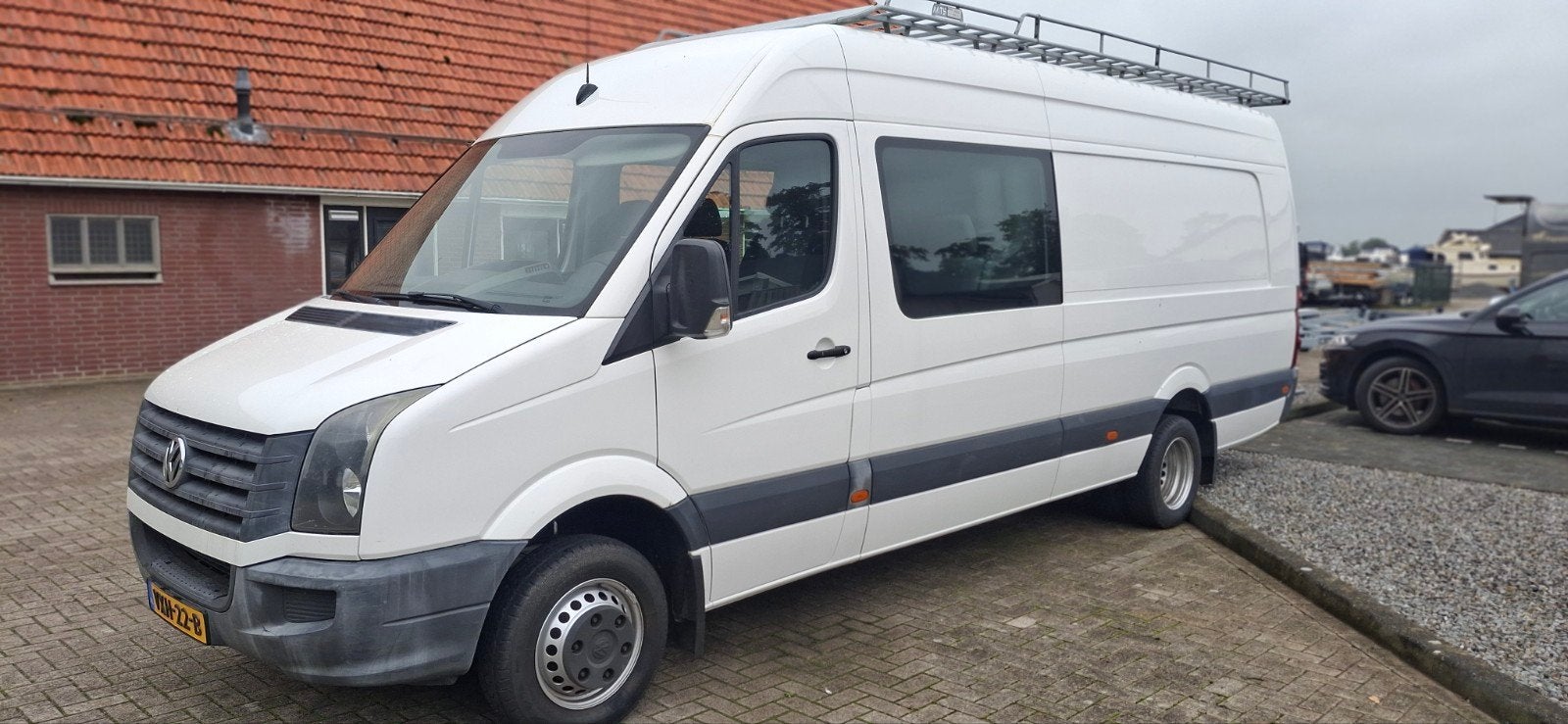 Volkswagen Crafter dubbele cabine dubbel lucht 3500 H3L6, Zwart, Volkswagen, 7 stoelen, Wit