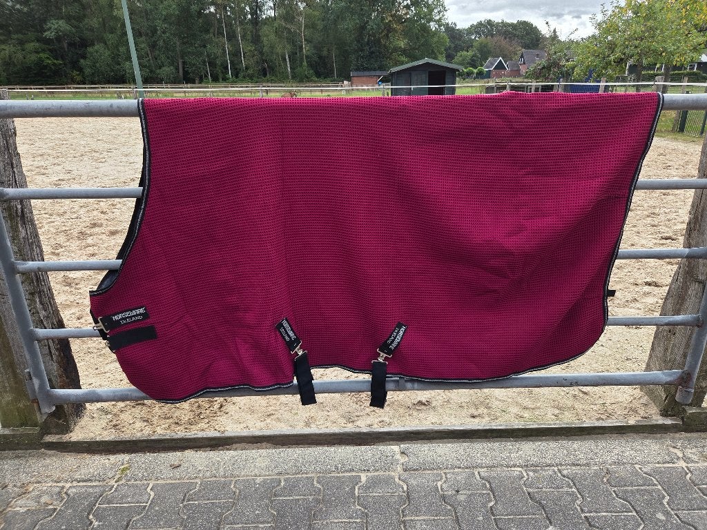 Horseware Ireland Rambo Techni Waffle Cooler deken 198, Full (L), Rood, Zweetdeken, Overige materialen