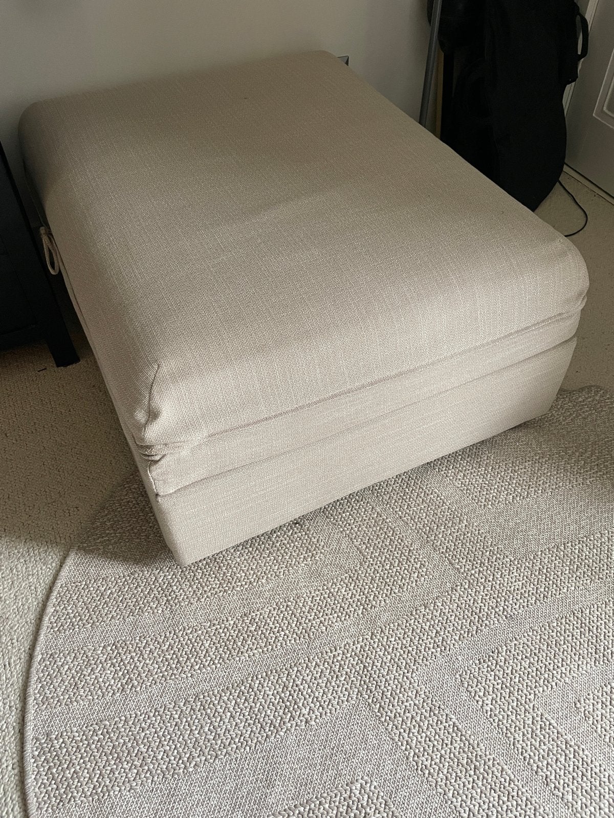 IKEA Vallentuna slaapbank/poef - beige, Ophalen, Gebruikt, Eenpersoons, Beige
