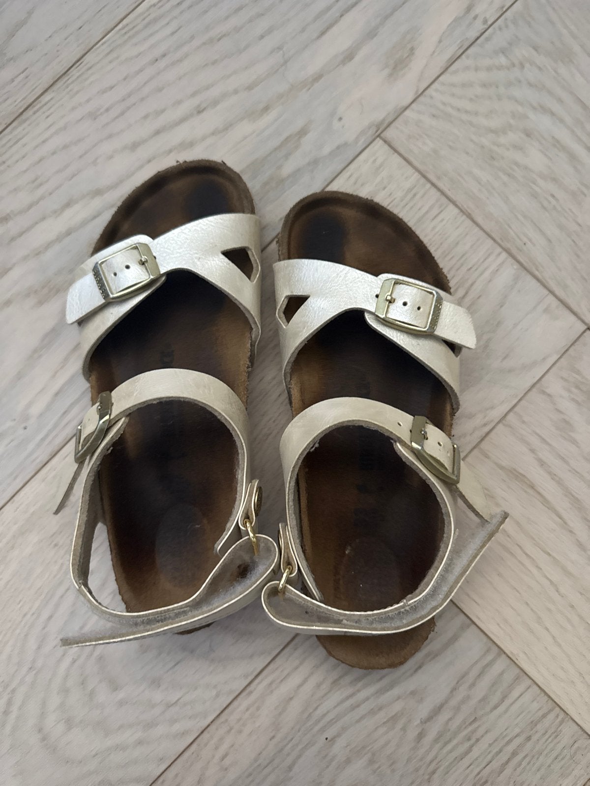 Birkenstock sandalen, maat 33, goudkleurig, Ophalen, Gebruikt, Meisje, Overige typen