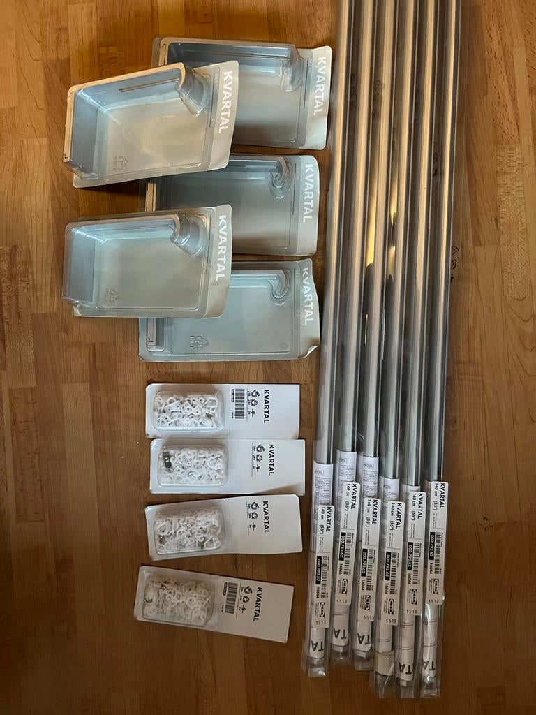 IKEA Kvartal Gordijnroedes en Accessoires - compleet - Nieuw, Huis en Inrichting, Stoffering | Gordijnen en Lamellen, Ophalen