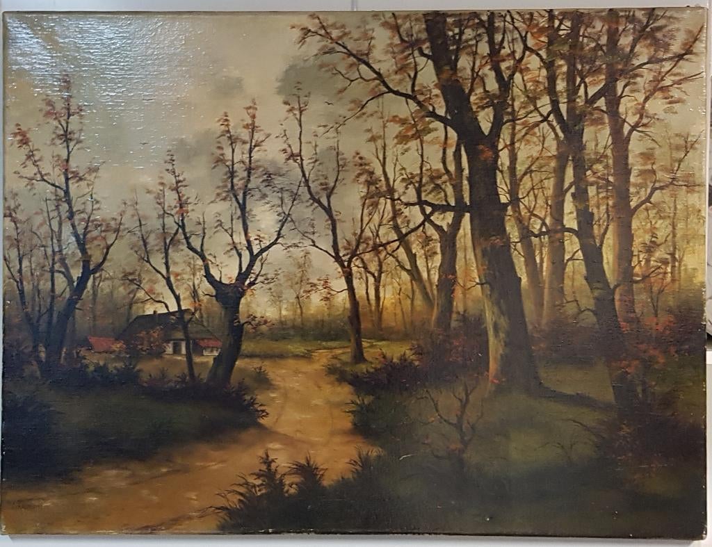 Schilderij "Bospad" door Jan van Raamsdonk, Antiek en Kunst, Ophalen