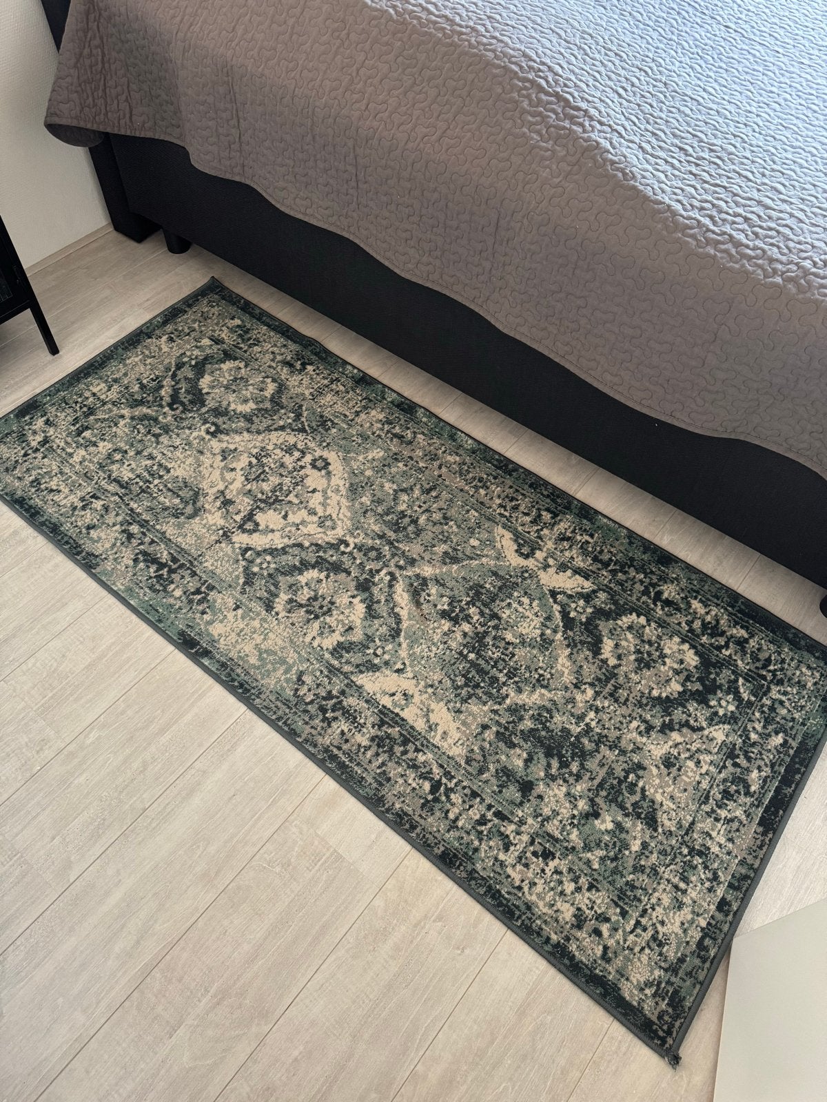 Vloerkleed 80x180 cm - Groen/Beige, Ophalen, 50 tot 100 cm, Zo goed als nieuw, 150 tot 200 cm