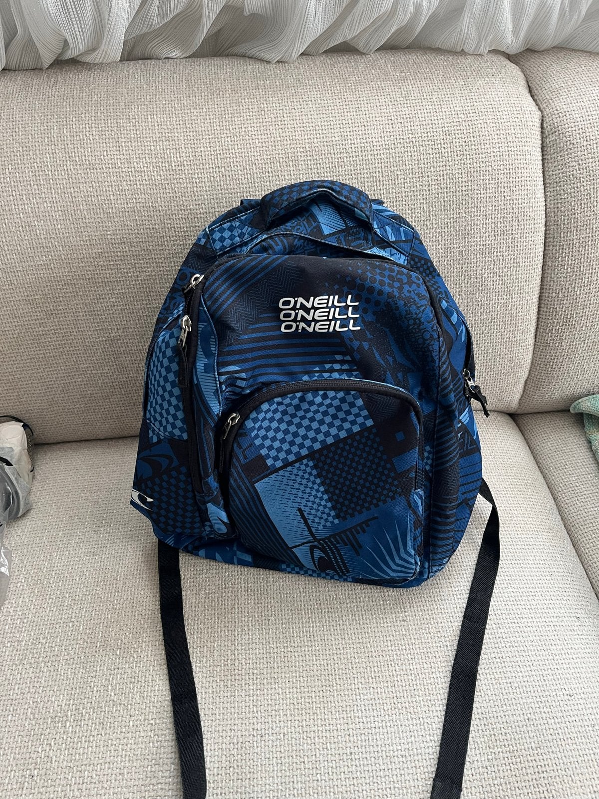 O'Neill Rugzak - Blauw met Patroon, Gebruikt, 25 tot 40 cm, Ophalen of Verzenden, Overige merken