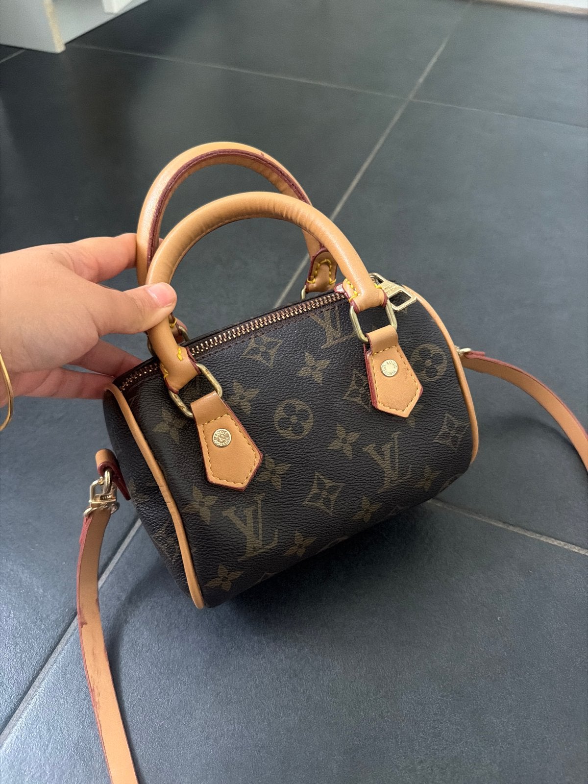 Louis Vuitton Speedy Nano Monogram Handtas, Sieraden, Tassen en Uiterlijk, Ophalen of Verzenden, Nieuw, Bruin, Handtas