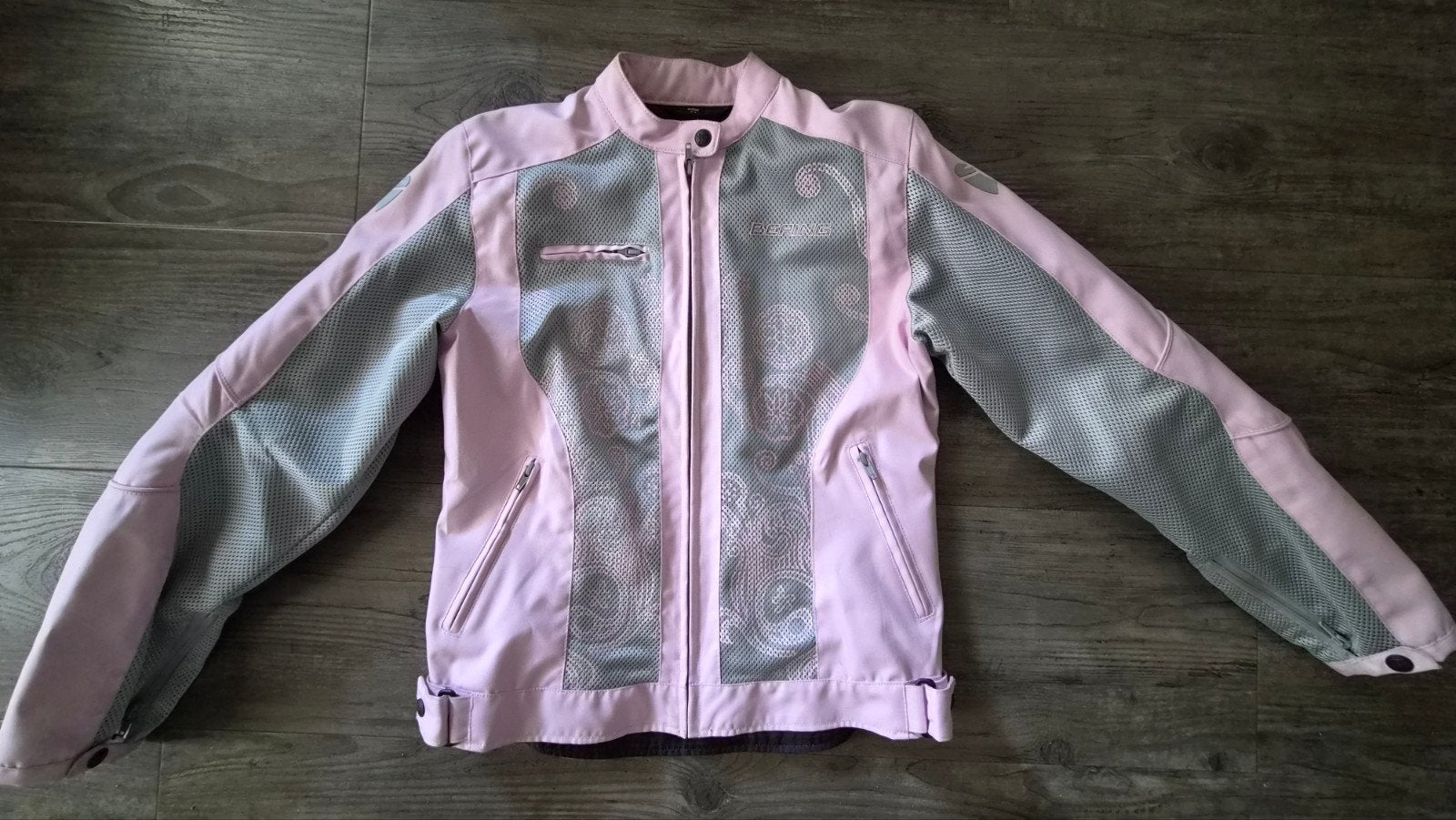 Bering Lady Fancy dames motorjas – Roze/grijs M/38, Motoren, Kleding | Motorkleding, Ophalen, Tweedehands, Dames, Jas | textiel