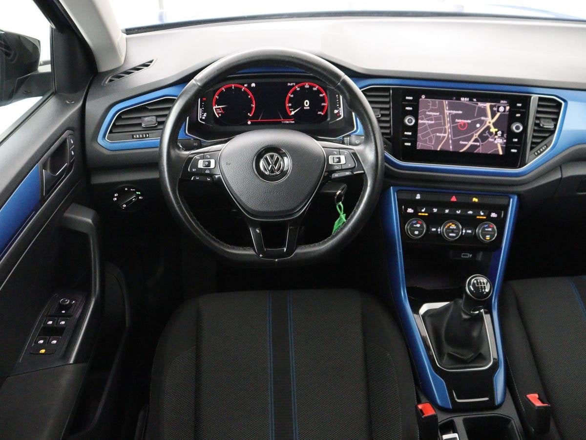 Volkswagen T-Roc 1.0 TSI Style | Trekhaak | Stoelverwarming, Auto's, Voorwielaandrijving, Stof, Gebruikt, Blauw