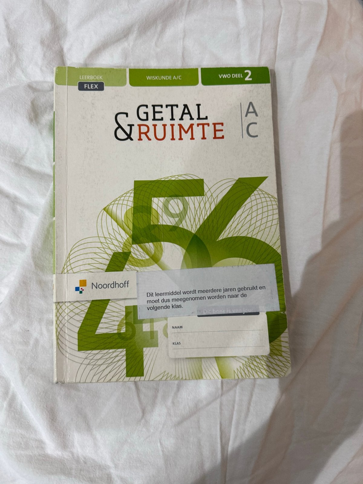 Getal & Ruimte Wiskunde A/C VWO Deel 2, 3, 4 + uitwerking 4, Ophalen of Verzenden, Gelezen, VWO, Wiskunde A