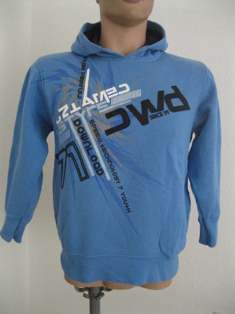 maat 146, -152, 1 dikke blauwe sweater / hoodie, 58 cm., Gebruikt, Jongen of Meisje, Trui of Vest, Ophalen of Verzenden