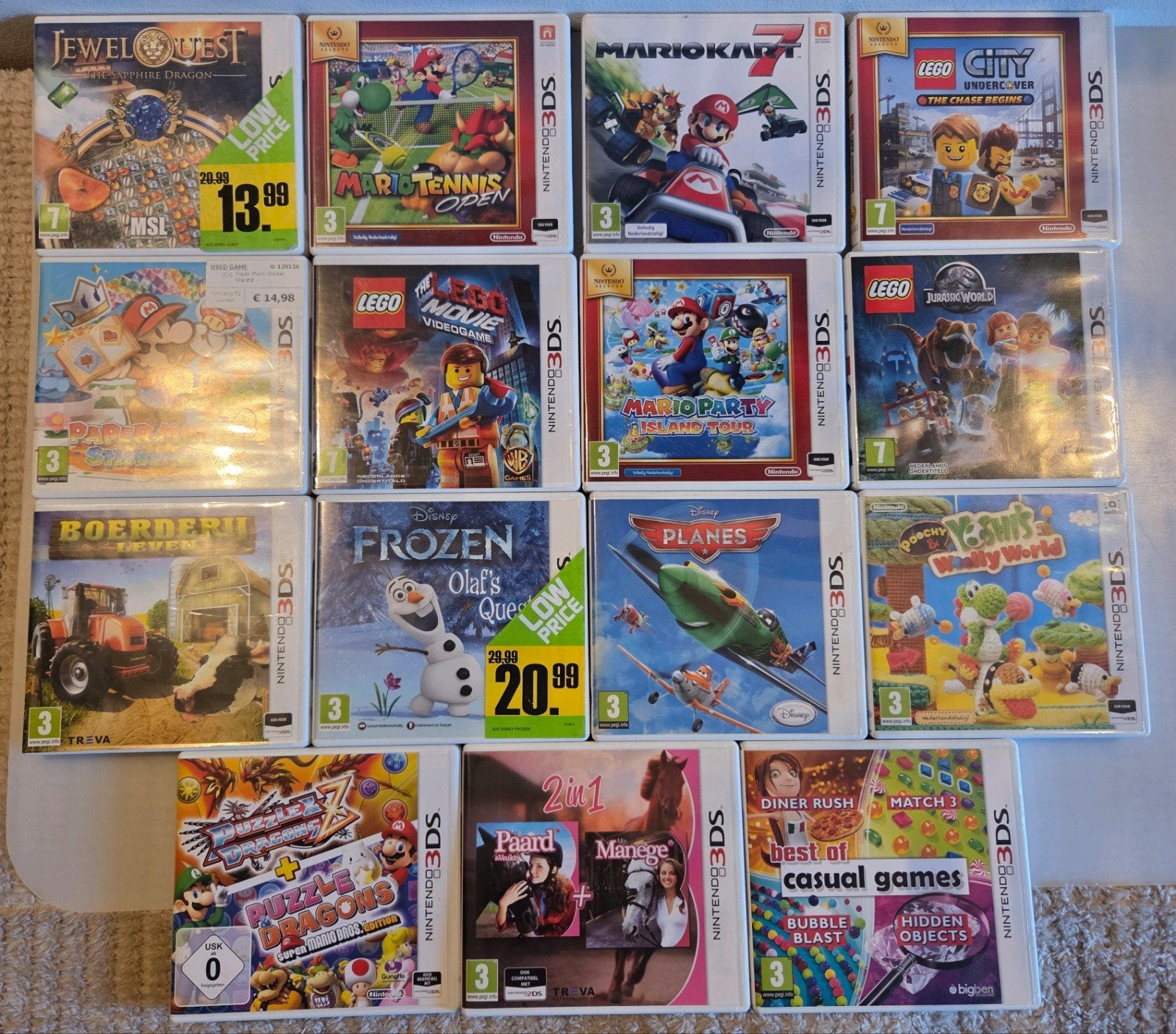 Nintendo 3DS Lege Cases - Originele Covers - 15 stuks, Verzenden, N, N, N