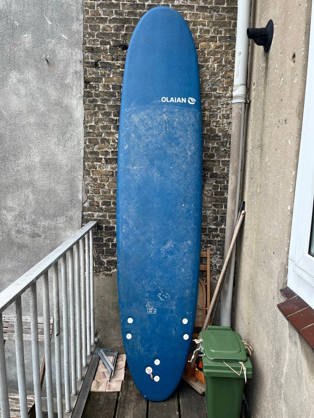 Olaian 8’6 softtop surfboard surfplank, Ophalen, Gebruikt, Funboard, Met vinnen