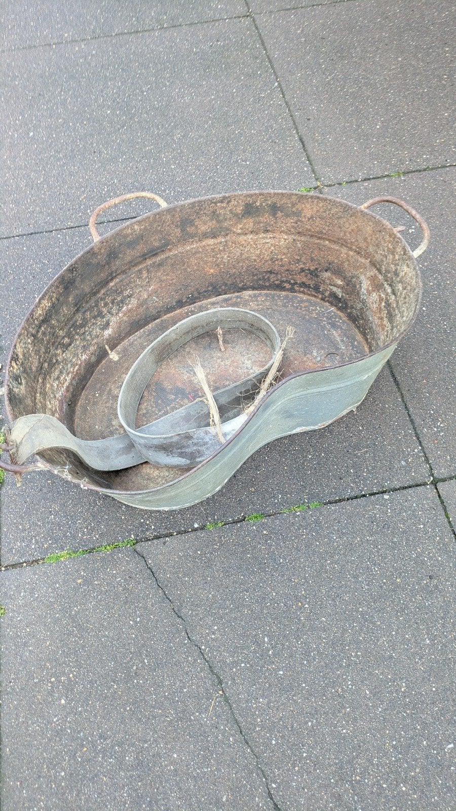 Oude Zinken zaaibak - Vintage Decoratie, Ophalen
