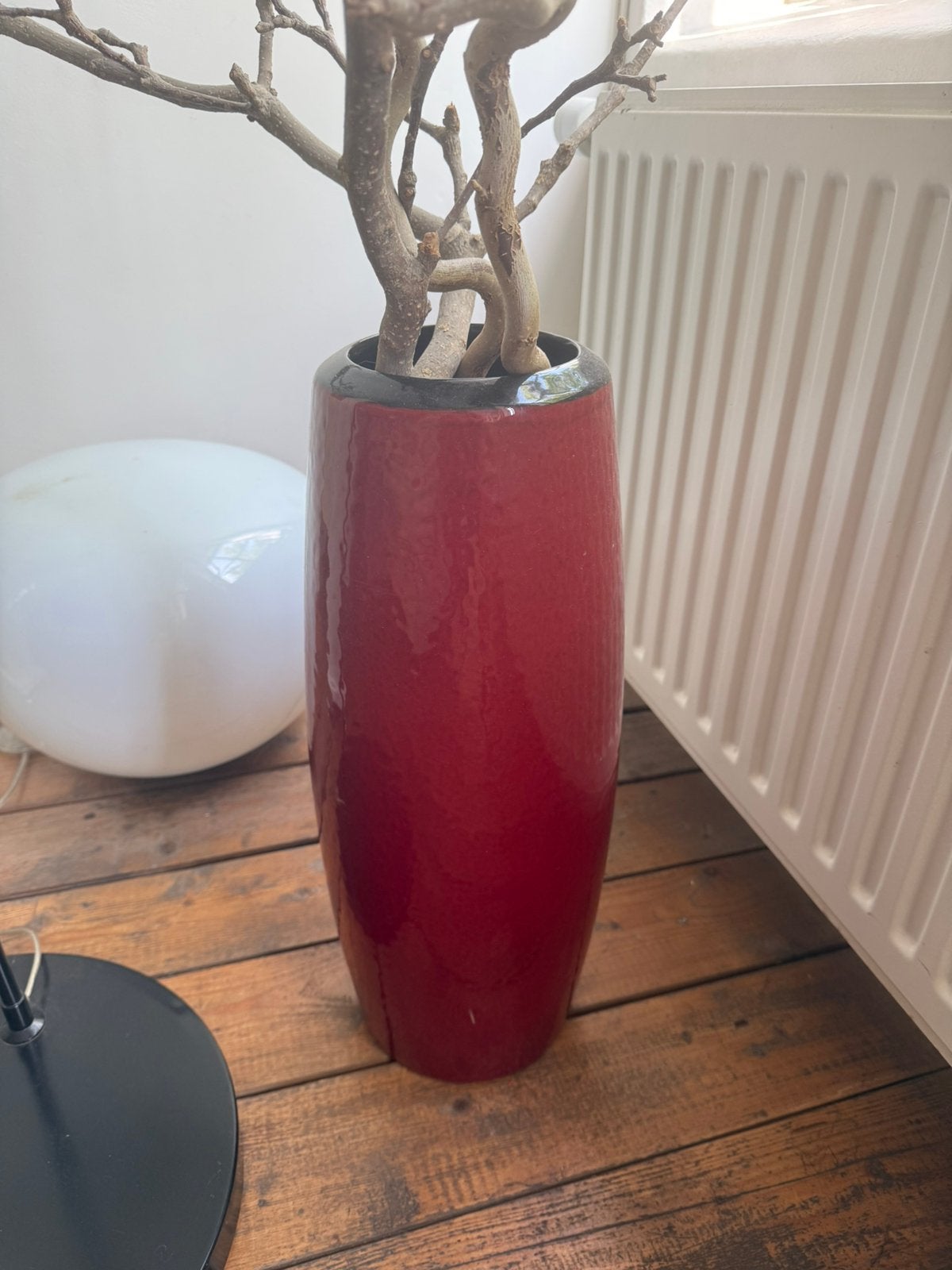 Grote hoge keramische bloempot / vaas rood – ca. 70 cm, Ophalen, Zo goed als nieuw, Rood