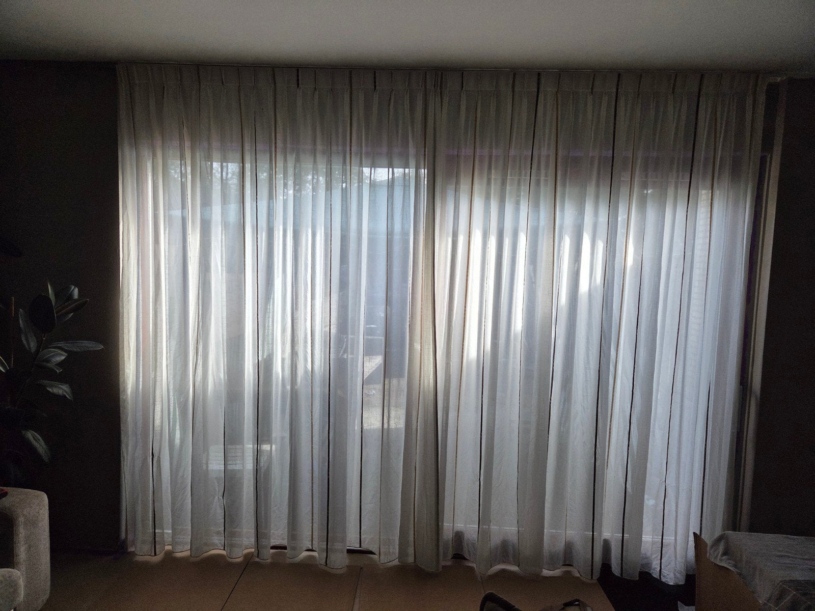 Vitrage - 2 delen - B330cm x H256cm - Gebruikt, Ophalen of Verzenden, Gebruikt, Wit, Vitrage