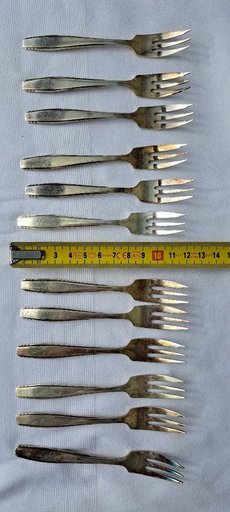 12-delige set gebaksvorkjes, Gero Zilver 90, Oud-Hollands, Antiek en Kunst, Ophalen of Verzenden, Zilver