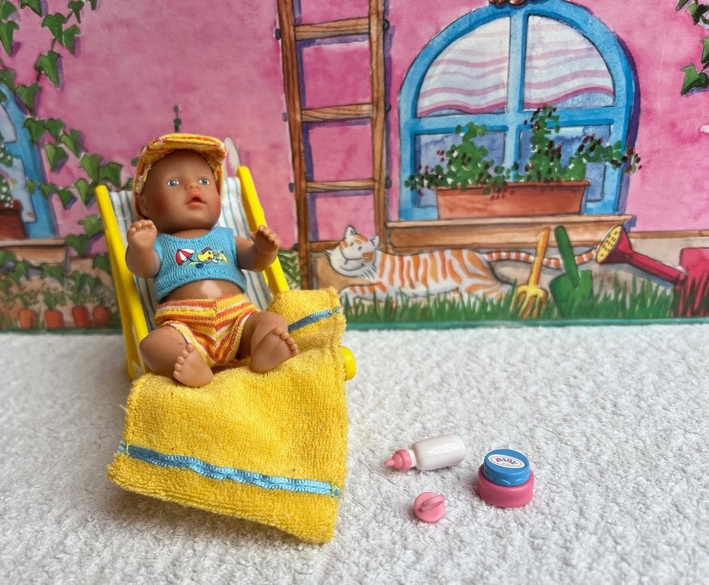 Mini baby born ligstoel met mini baby born popje, Kinderen en Baby's, Ophalen of Verzenden, Zo goed als nieuw, Overige typen