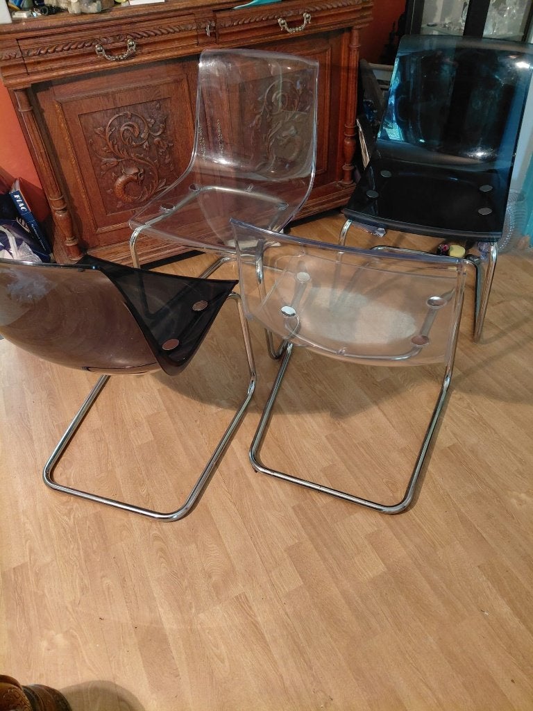 4 mooie stoelen, Huis en Inrichting, Stoelen, Ophalen, Overige materialen, Blauw, Zo goed als nieuw
