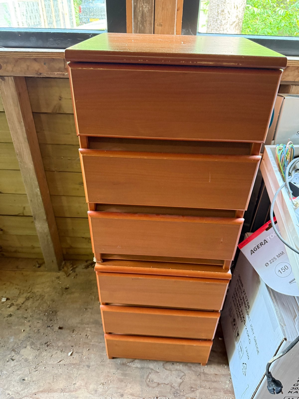 2 x Auping nachtkastjes ladekastje kersen kastje, Ophalen, Gebruikt, Minder dan 45 cm, 55 tot 70 cm