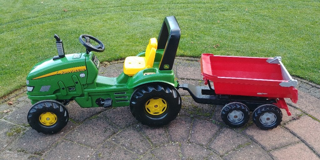 Rolly Toys X-Trac John Deere + halfpipe kieper, Ophalen, Gebruikt, Trapvoertuig