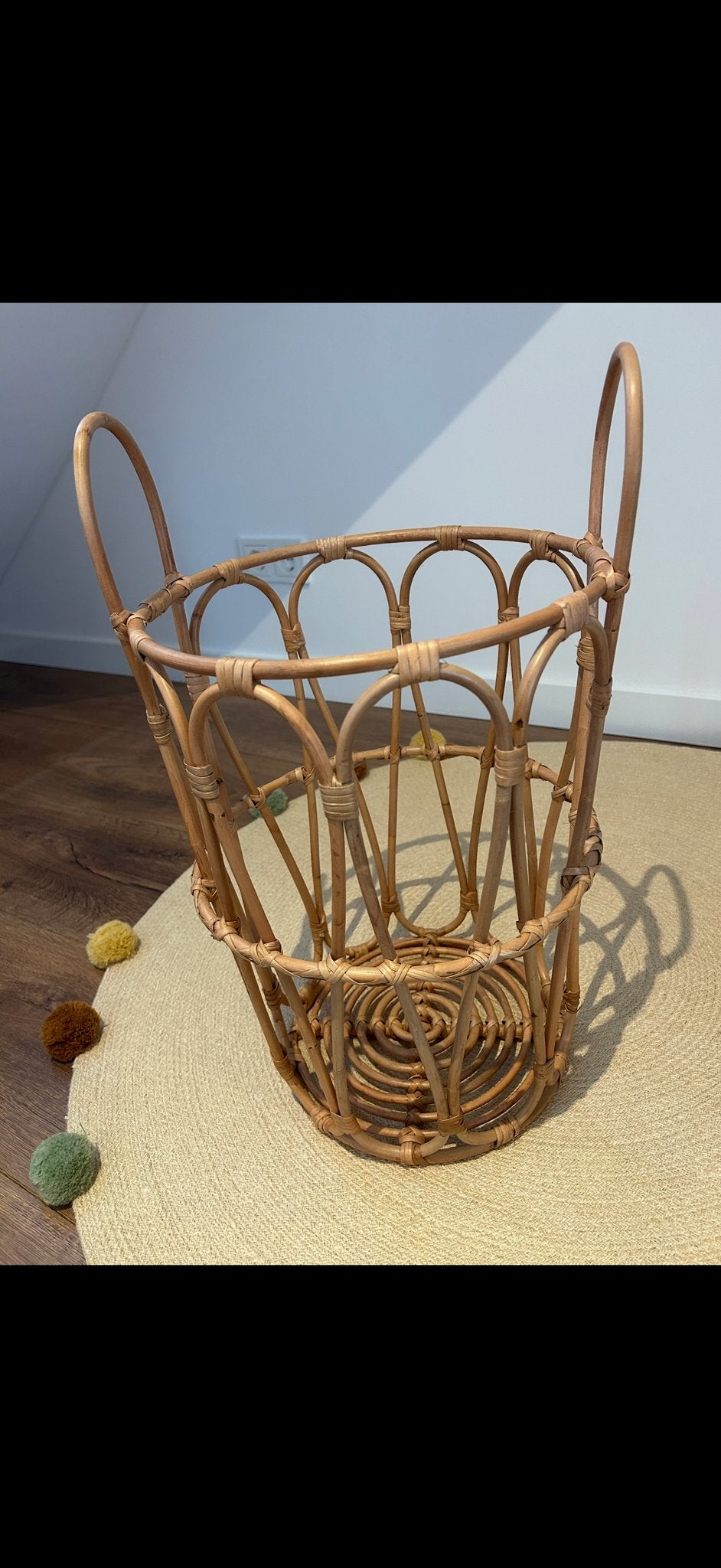 Rotan mand met handvatten H&M Home, Met handvatten, Mand, Rond, Ophalen of Verzenden