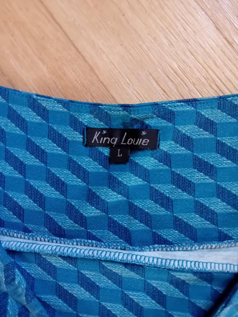 King Louie rok met geometrisch patroon, maat L, Blauw, Maat 42/44 (L), Ophalen of Verzenden, Zo goed als nieuw
