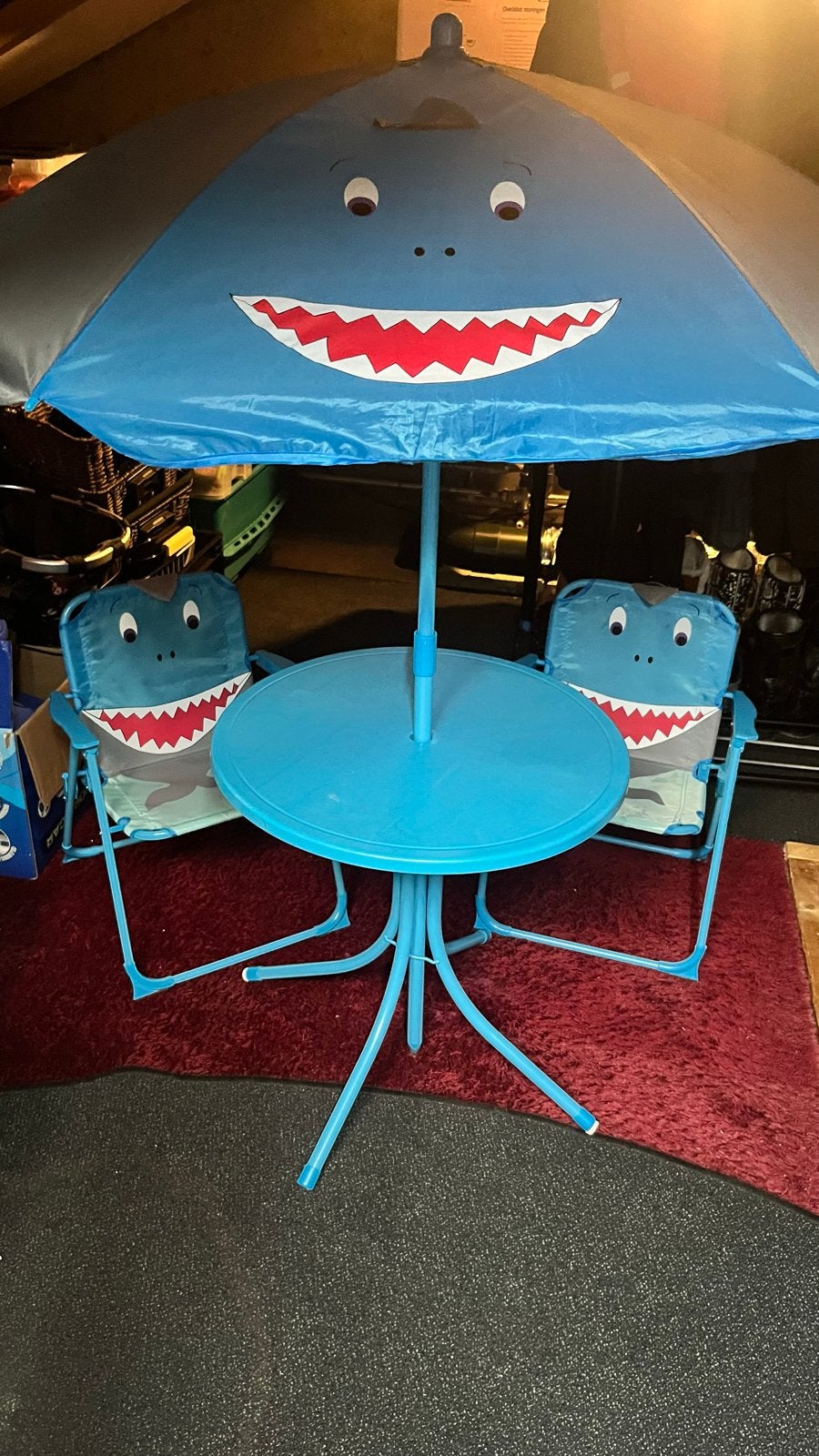 Outdoor Living by Decoris tuinset Haai voor kinderen blauw, Ophalen, Gebruikt, Rond, Metaal