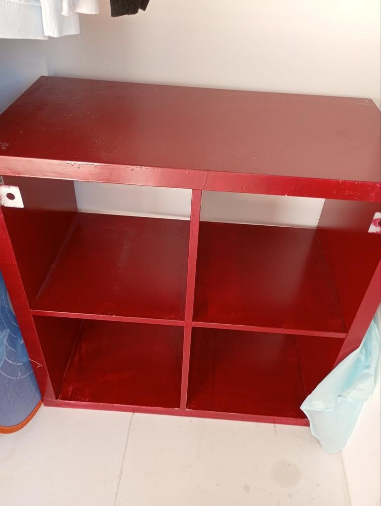 IKEA Kallax kast rood geverfd - opknapper, Ophalen, Gebruikt
