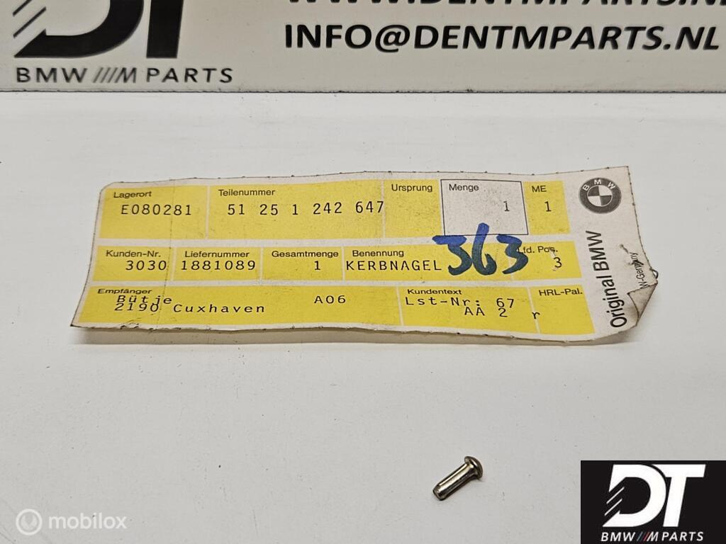 Notched nail 3X9 BMW-Motorrad 51251242647, Nieuw, Ophalen of Verzenden